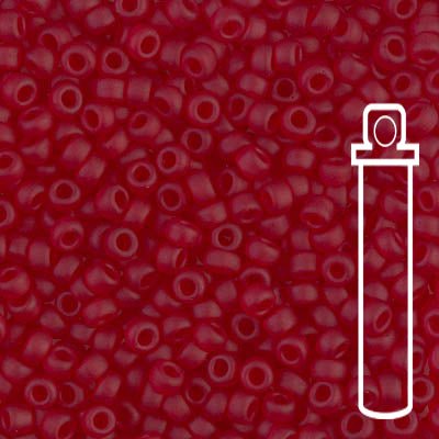 Rocailles-Perlen Miyuki 8/0– Matte Transparent Ruby - PerlineBeads