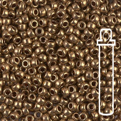 Rocailles-Perlen Miyuki 8/0 – Metallic Light Bronze - PerlineBeads