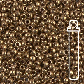 Rocailles-Perlen Miyuki 8/0 – Metallic Light Bronze - PerlineBeads