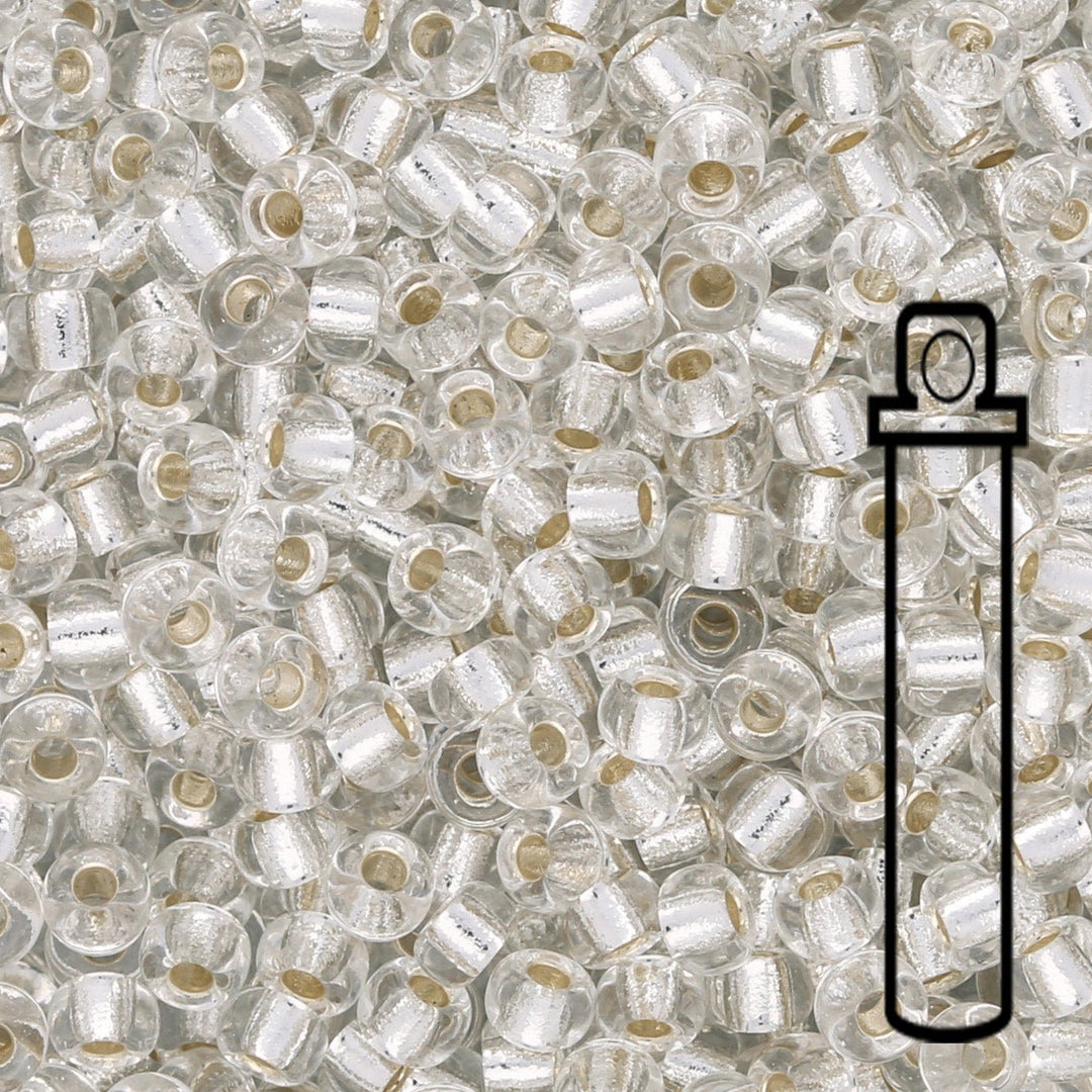 Rocailles-Perlen Miyuki 8/0 – Silver Lined Crystal - PerlineBeads