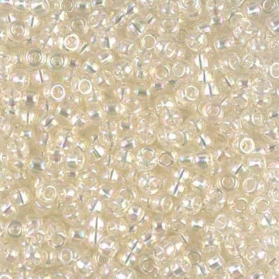 Rocailles-Perlen Miyuki 8/0 – Transparent Crystal Ivory Gold Luster - PerlineBeads