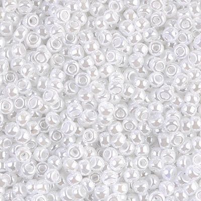 Rocailles-Perlen Miyuki 8/0 – White Ceylon - PerlineBeads