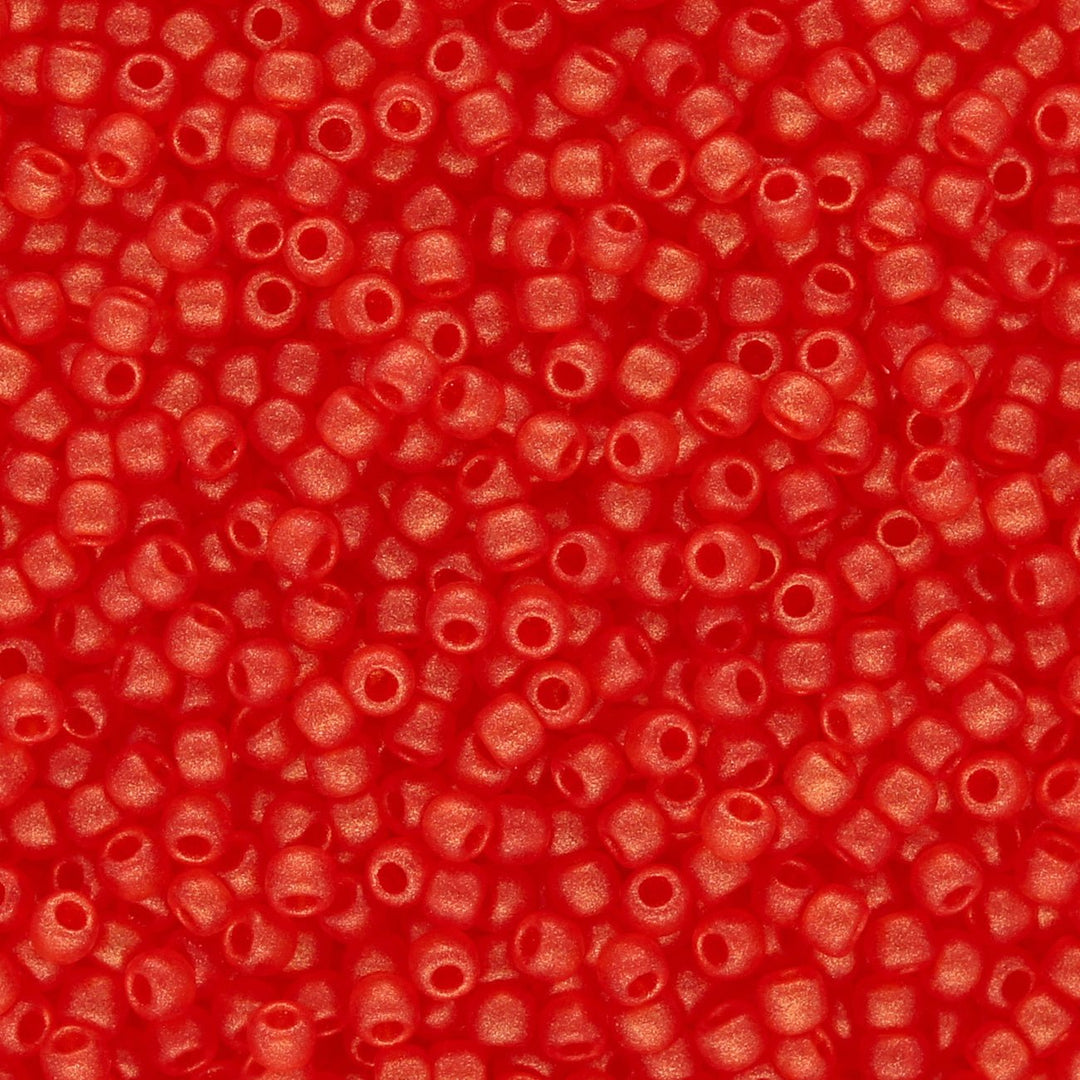 Rocailles-Perlen Toho 11/0 – Hybrid Sueded Gold Siam Ruby - PerlineBeads