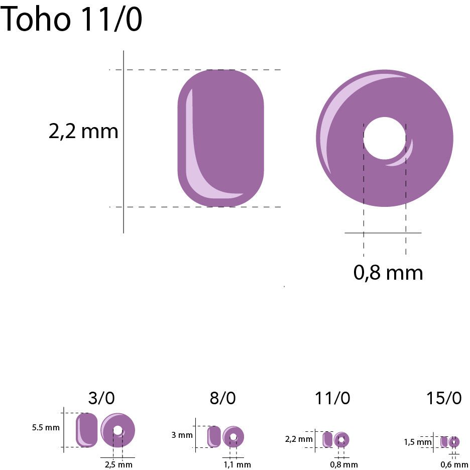 Rocailles-Perlen Toho 11/0 – Hybrid Transparent Light Amethyst Picasso - PerlineBeads