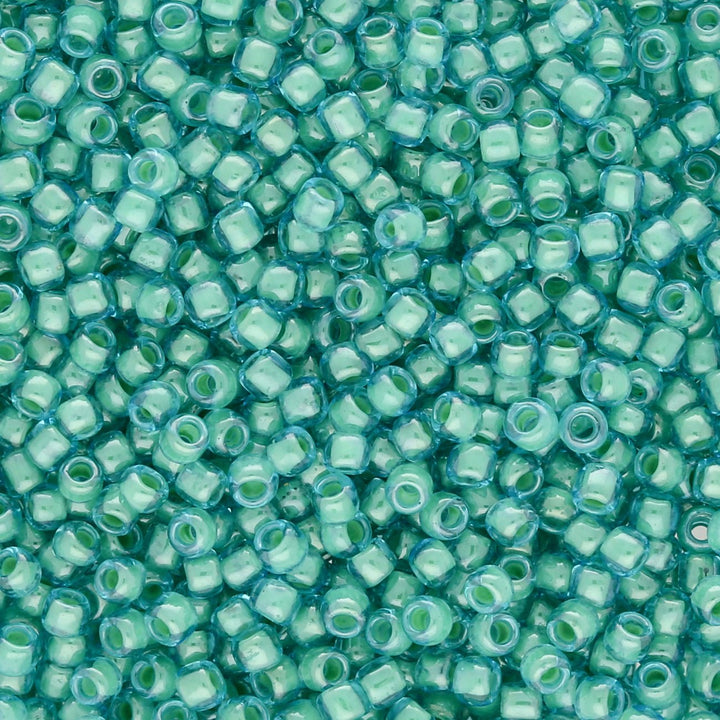 Rocailles-Perlen Toho 11/0 – Inside color Aqua/Light Jonquil - PerlineBeads