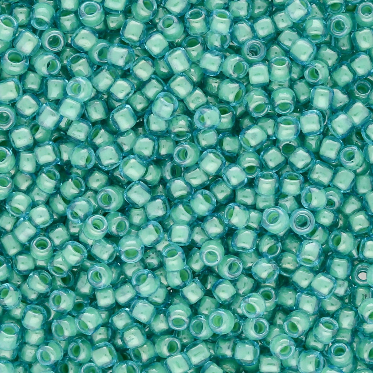 Rocailles-Perlen Toho 11/0 – Inside color Aqua/Light Jonquil - PerlineBeads