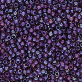 Rocailles-Perlen Toho 11/0 – Inside-Color Rainbow Rosaline/Opaque Purple-Lined - PerlineBeads