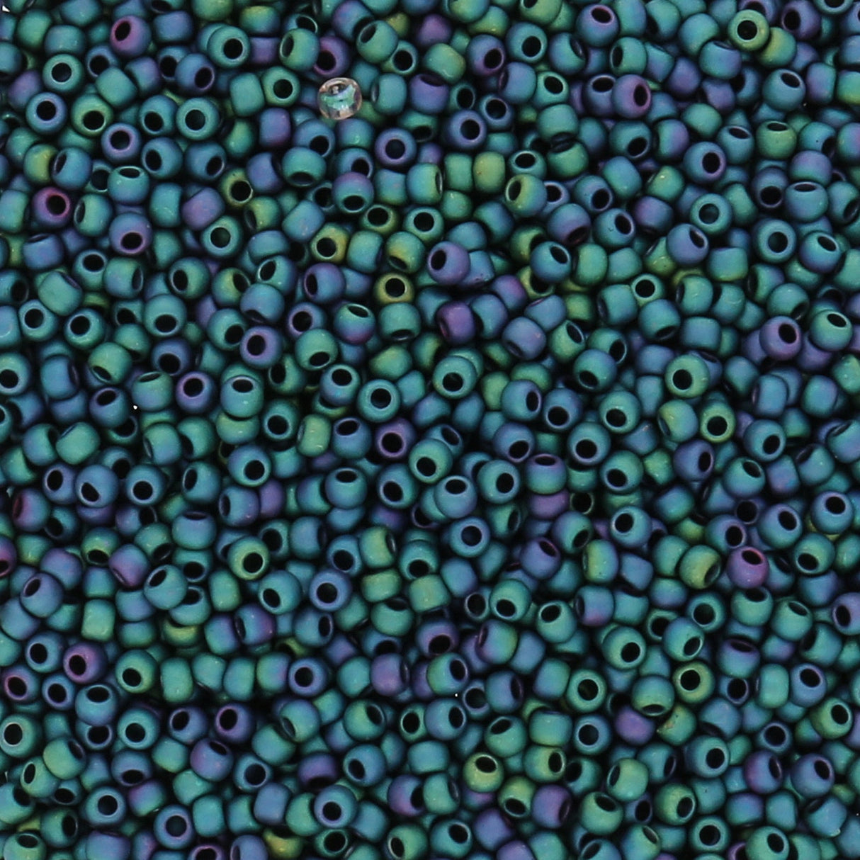 Rocailles-Perlen Toho 11/0 – Matte-Color Iris - Teal - PerlineBeads