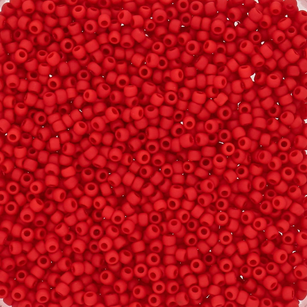 Rocailles-Perlen Toho 11/0 – Opaque Frosted Cherry - PerlineBeads