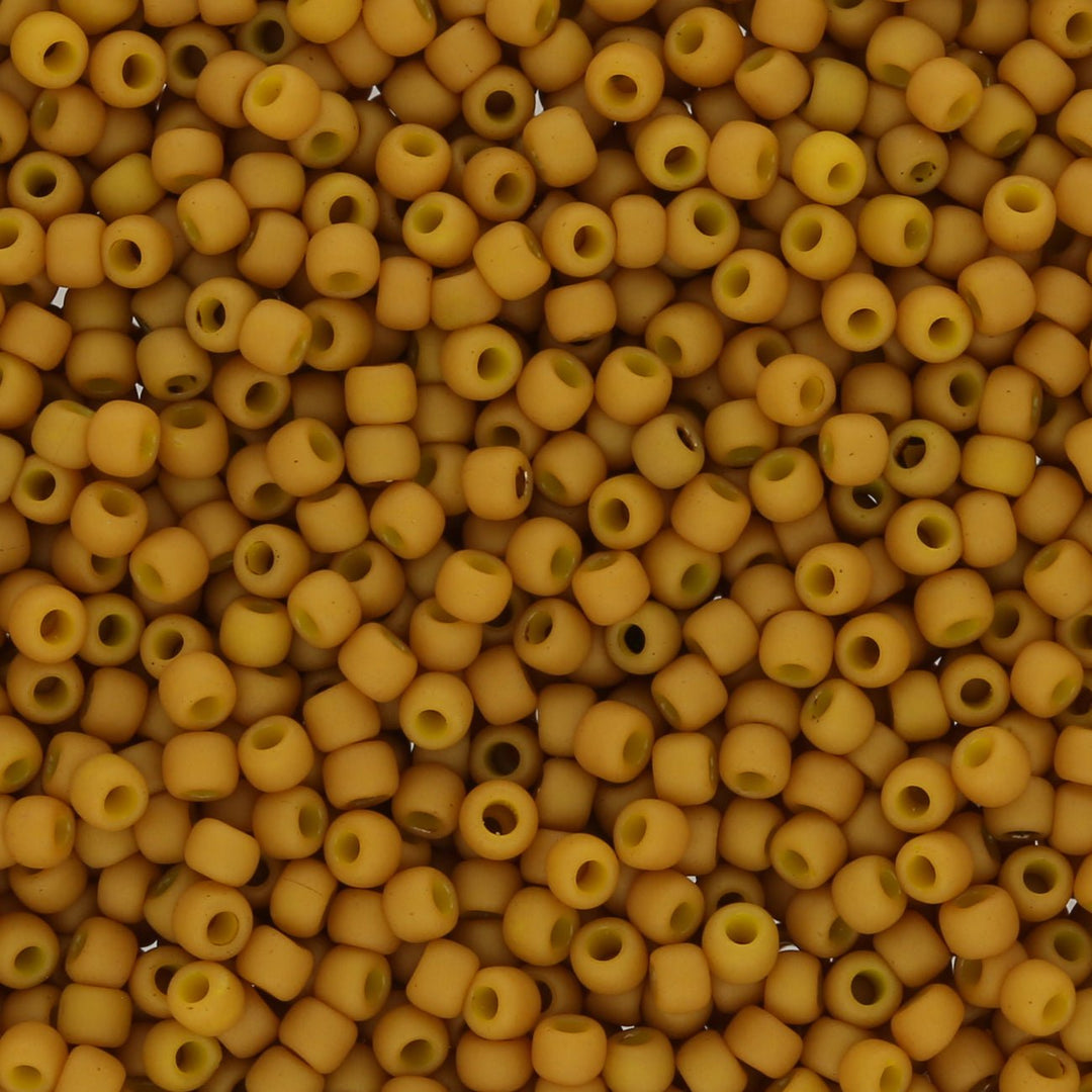 Rocailles-Perlen Toho 11/0 – Opaque Frosted Gold Lustered Yellow - PerlineBeads