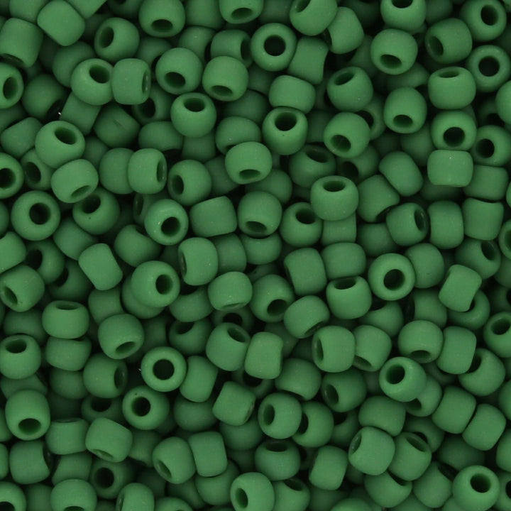 Rocailles-Perlen Toho 11/0 – Opaque Frosted Pine Green - PerlineBeads