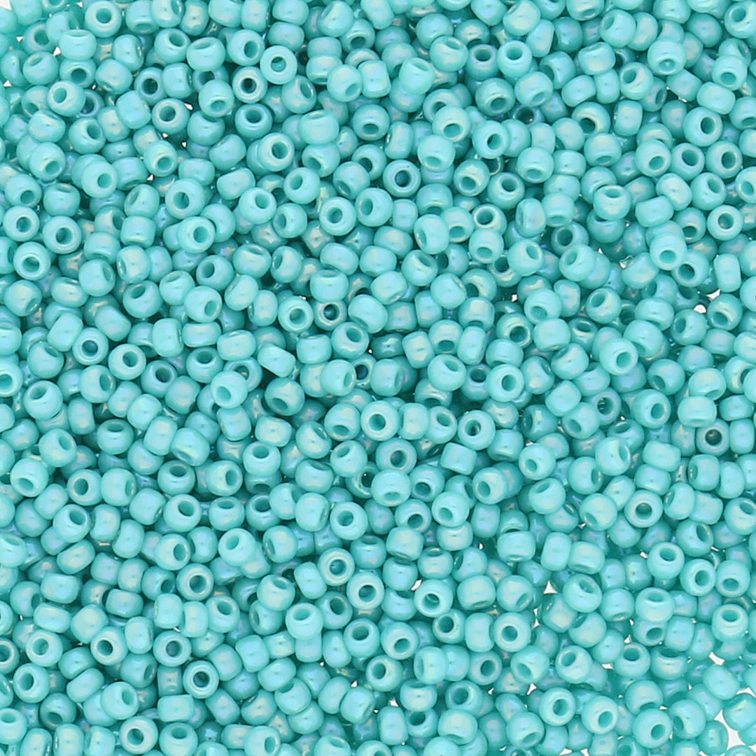 Rocailles-Perlen Toho 11/0 – Opaque Rainbow Turquoise - PerlineBeads