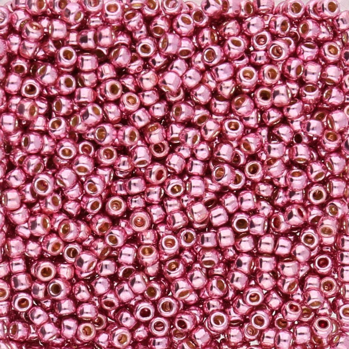 Rocailles-Perlen Toho 11/0 – PermaFinish Matte Galvanized Pink Lilac - PerlineBeads