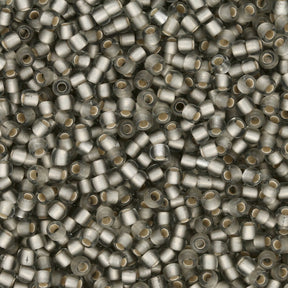 Rocailles-Perlen Toho 11/0 – Silver-Lined Frosted Black Diamond - PerlineBeads