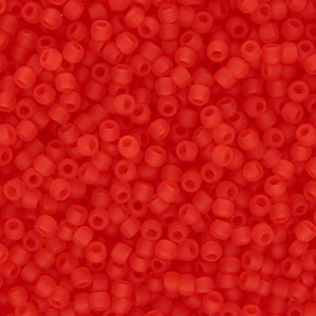 Rocailles-Perlen Toho 11/0 – Transparent-Frosted Light Siam Ruby - PerlineBeads