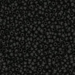 Rocailles-Perlen Toho 15/0 – Opaque Frosted Jet - PerlineBeads