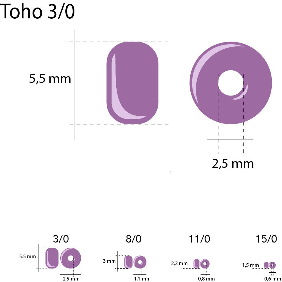 Rocailles-Perlen Toho 3/0 – Dark Bronze - PerlineBeads