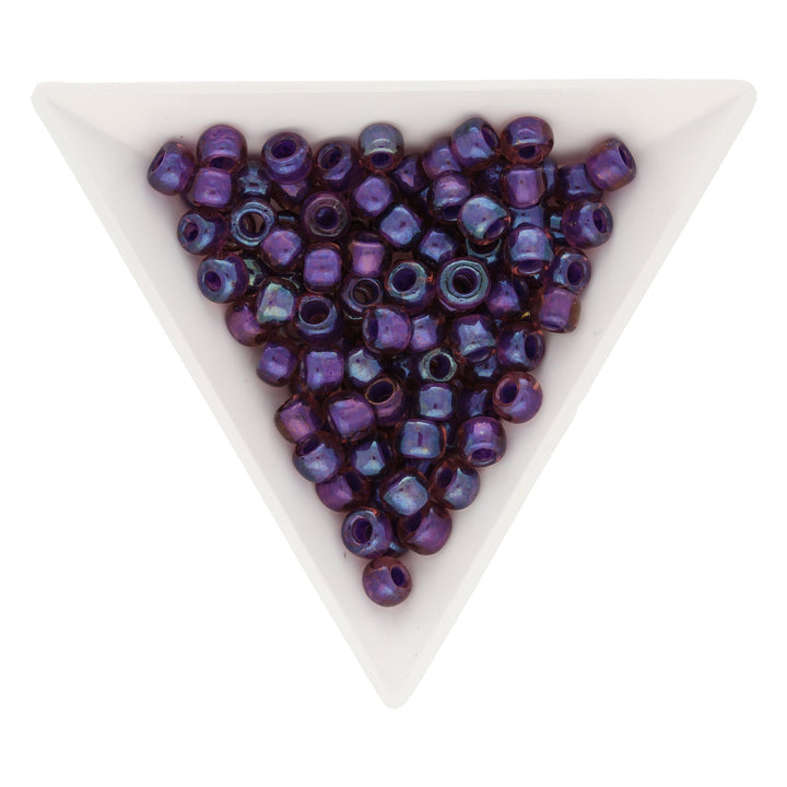 Rocailles-Perlen Toho 3/0 – Inside-Color Rainbow Rosaline/Opaque Purple-Lined - PerlineBeads