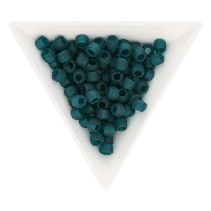 Rocailles-Perlen Toho 3/0 – Transparent-Frosted Teal - PerlineBeads