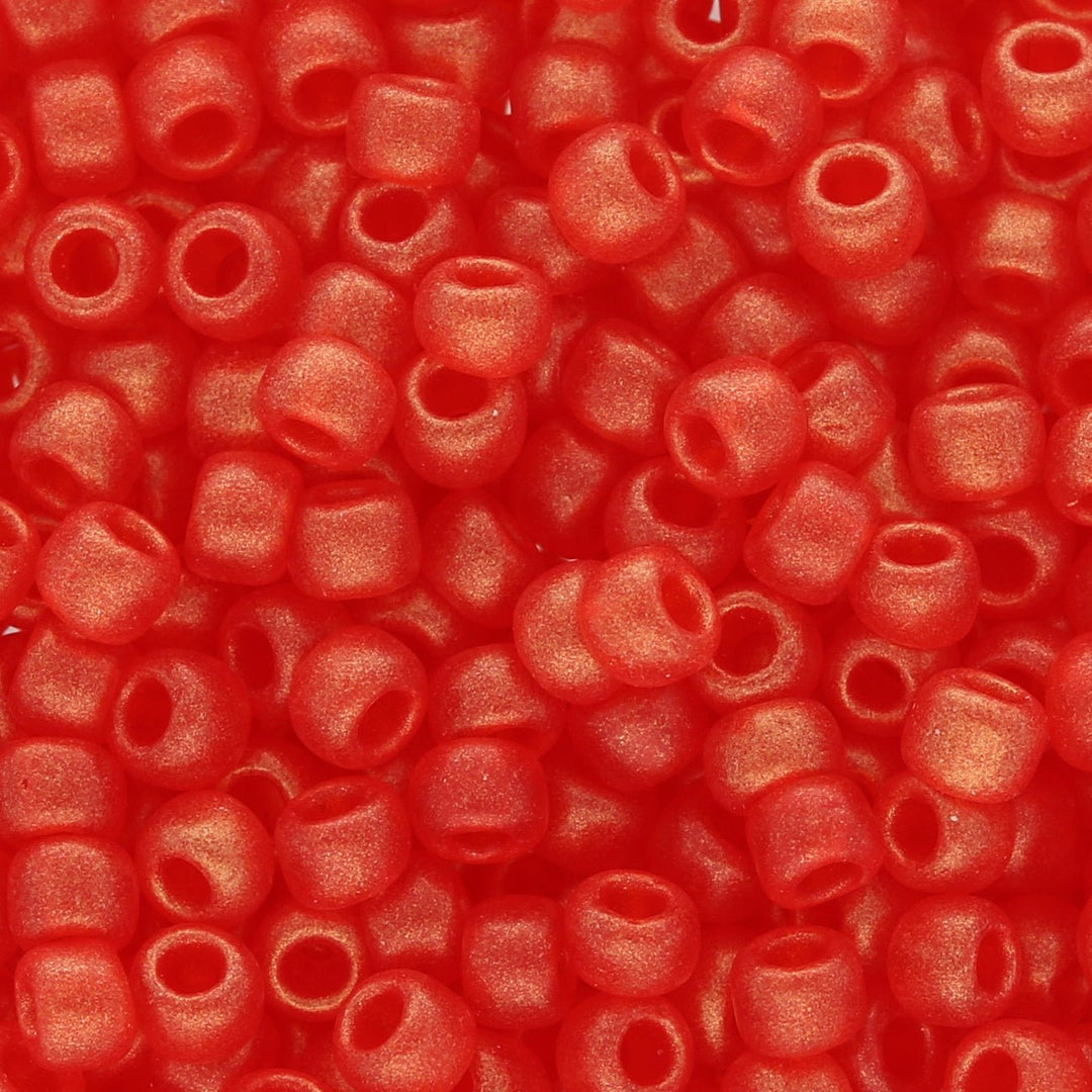 Rocailles-Perlen Toho 6/0 – Hybrid Sueded Gold Siam Ruby - PerlineBeads