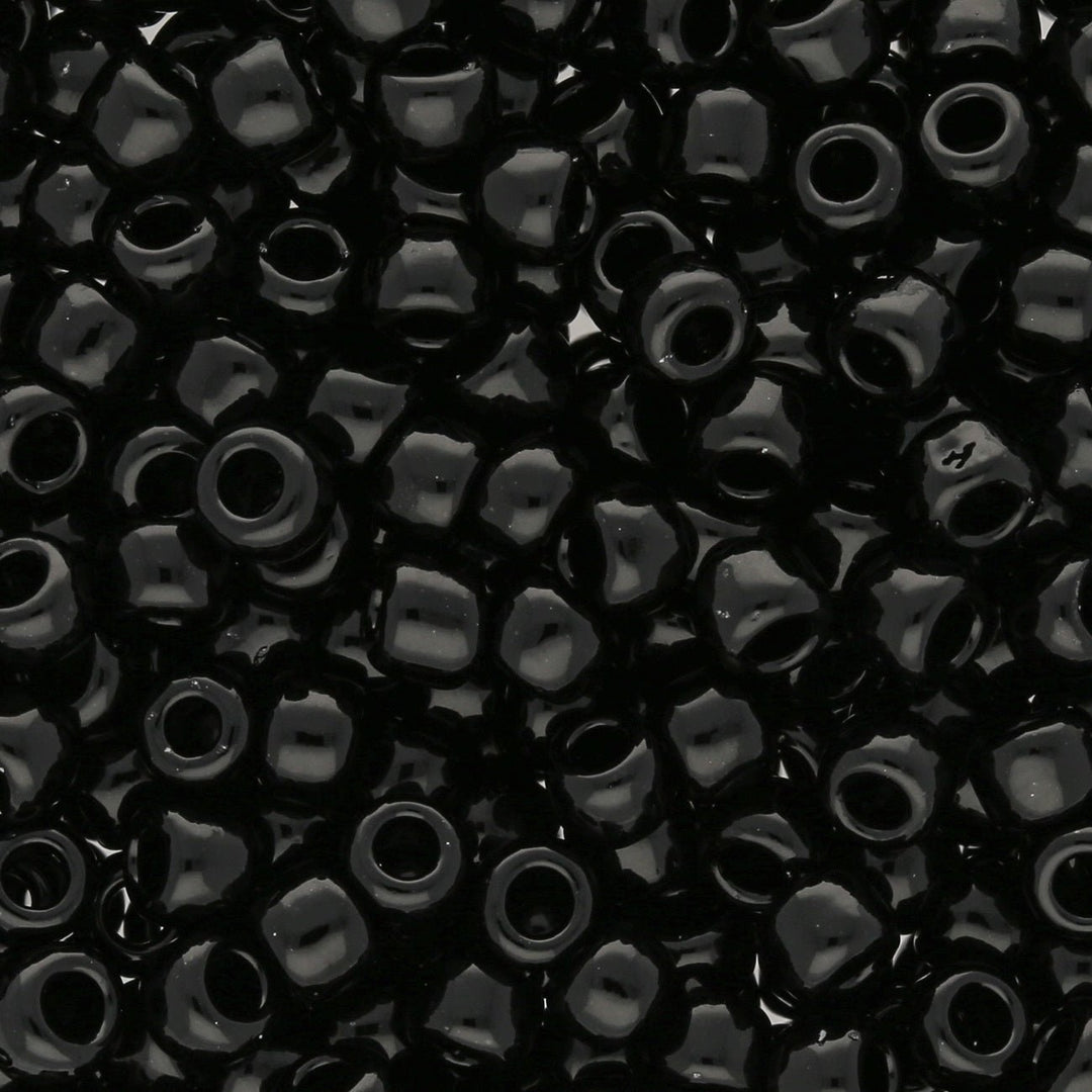 Rocailles-Perlen Toho 6/0 – Opaque Jet - PerlineBeads