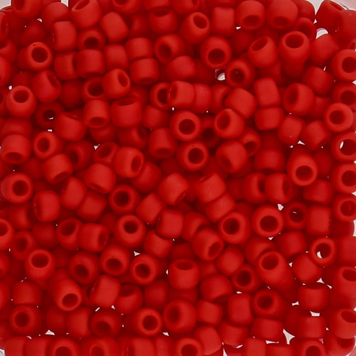 Rocailles-Perlen Toho 8/0 – Opaque Frosted Cherry - PerlineBeads
