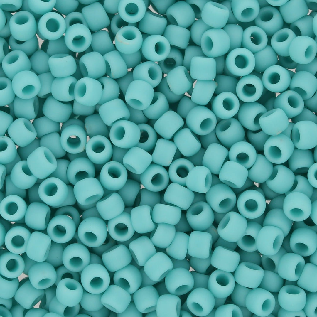 Rocailles-Perlen Toho 8/0 – Opaque-Frosted Turquoise - PerlineBeads
