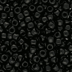 Rocailles-Perlen Toho 8/0 – Opaque Jet - PerlineBeads