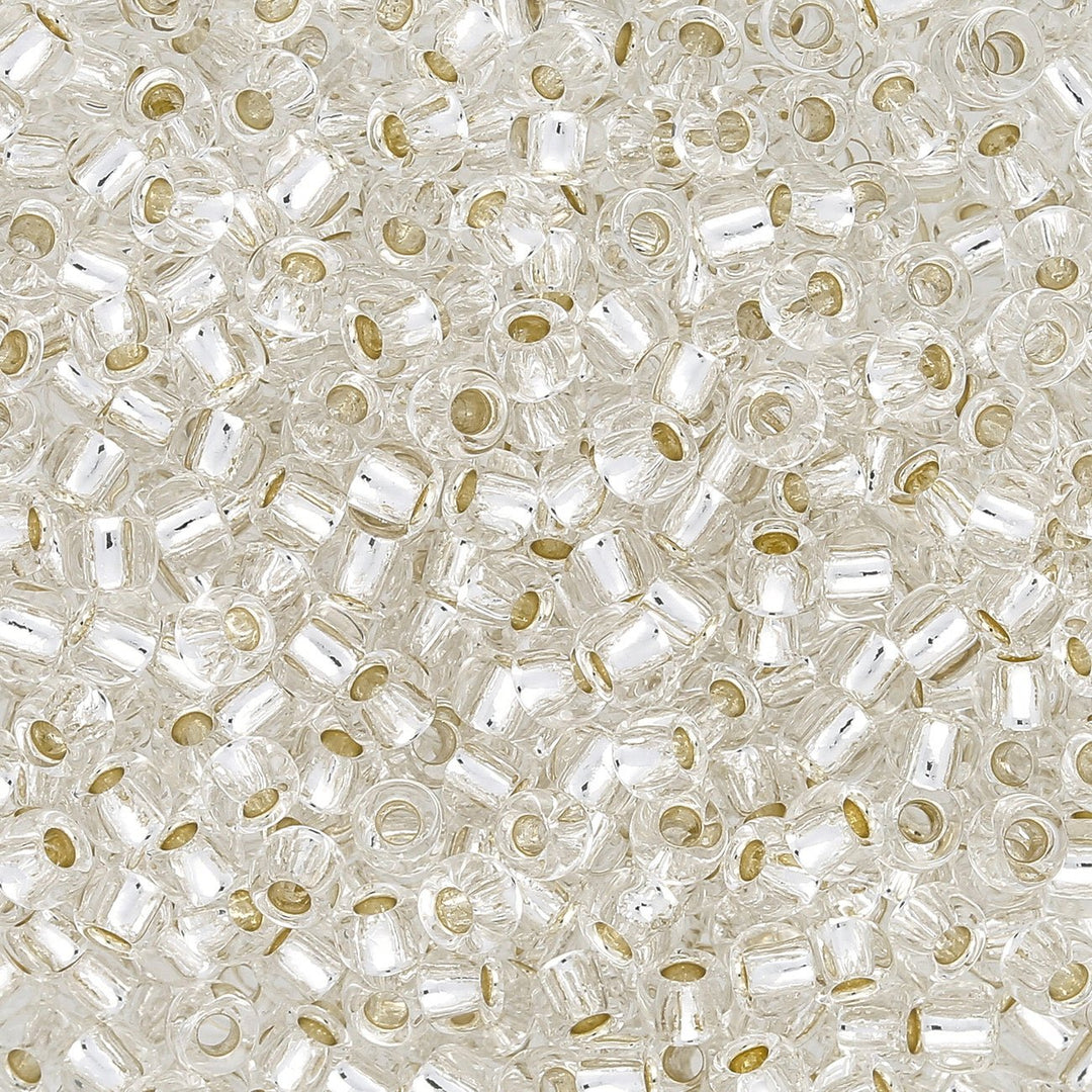 Rocailles-Perlen Toho 8/0 – Silver-Lined Crystal - PerlineBeads