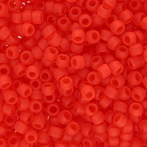Rocailles-Perlen Toho 8/0 – Transparent-Frosted Light Siam Ruby - PerlineBeads