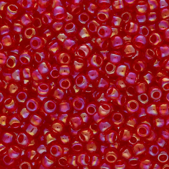Rocailles-Perlen Toho 8/0 – Transparent-Rainbow Siam Ruby - PerlineBeads