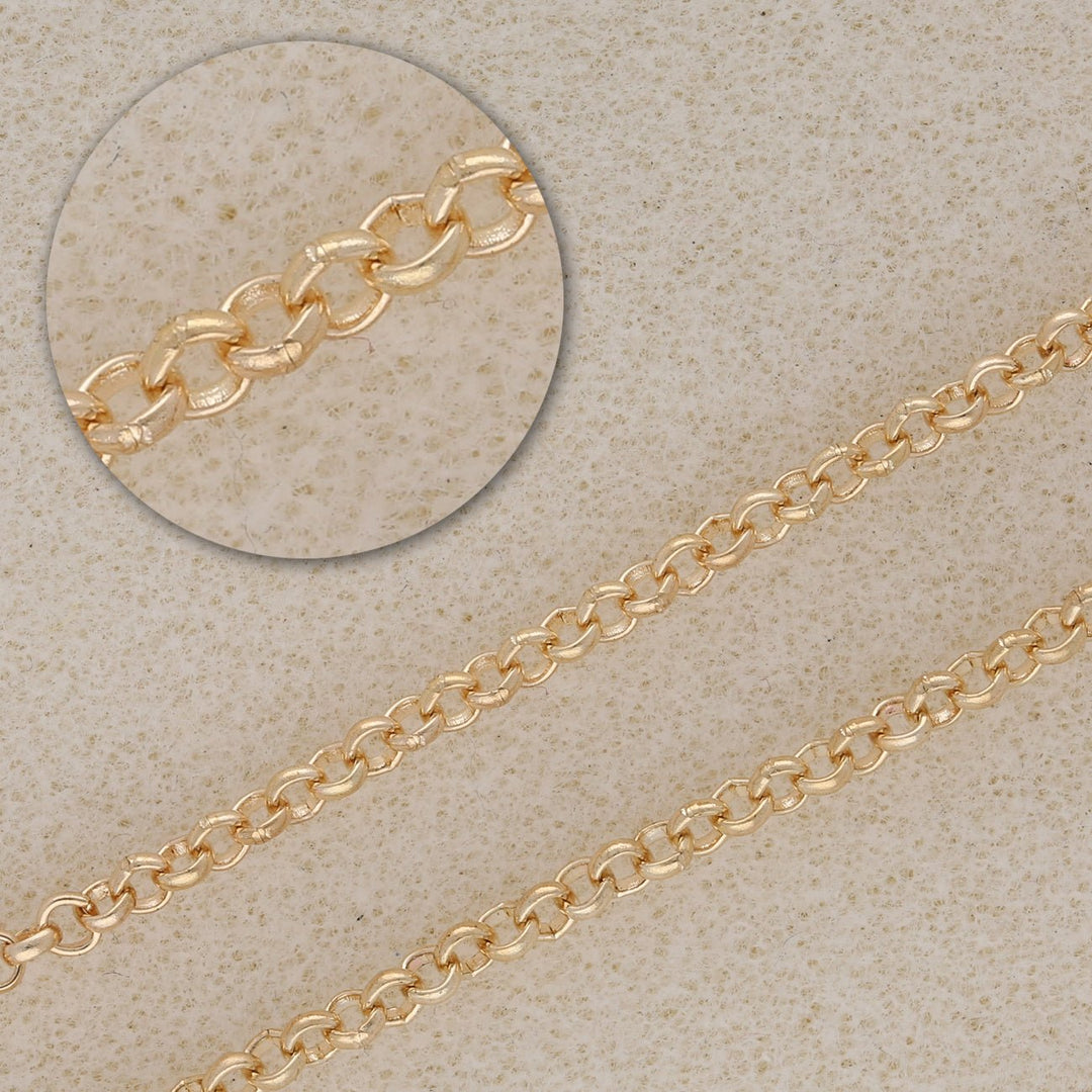 Rollokette 2,5 mm, Farbe Gold - PerlineBeads