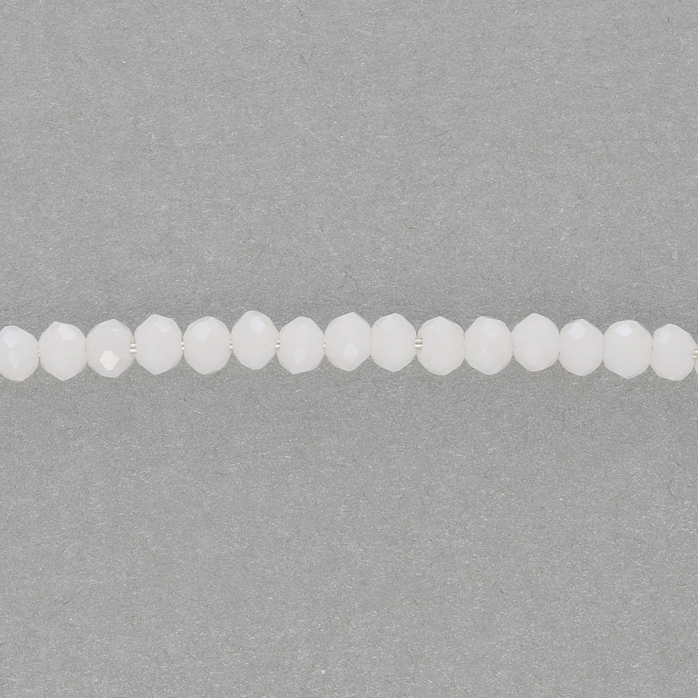 Rondellen aus facettiertem Glas 2,5x2 mm - White - PerlineBeads