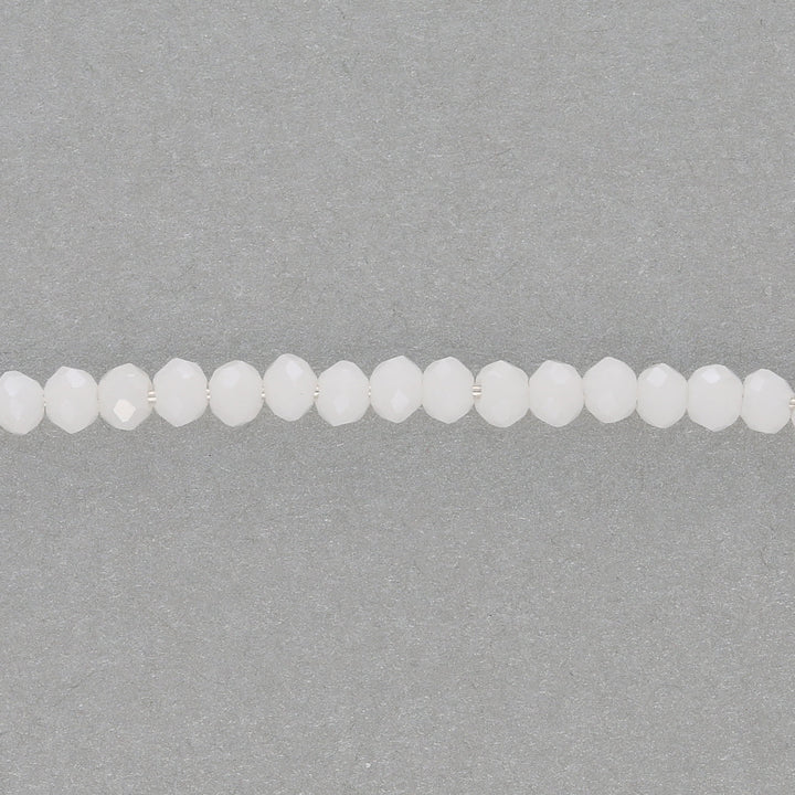 Rondellen aus facettiertem Glas 2,5x2 mm - White - PerlineBeads