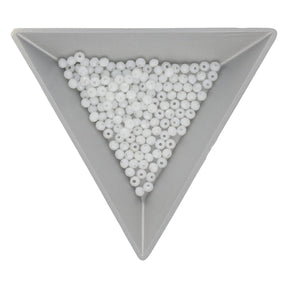 Rondellen aus facettiertem Glas 2,5x2 mm - White - PerlineBeads