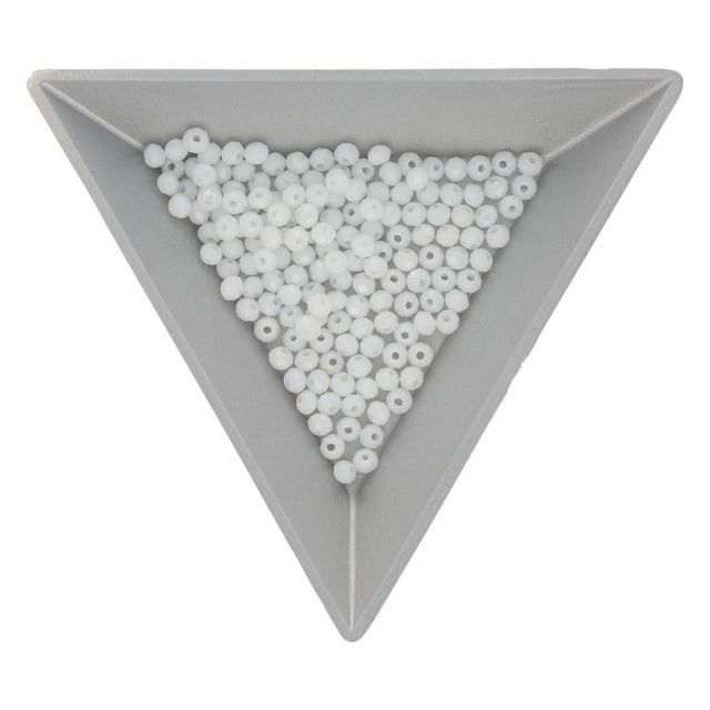 Rondellen aus facettiertem Glas 2,5x2 mm - White - PerlineBeads