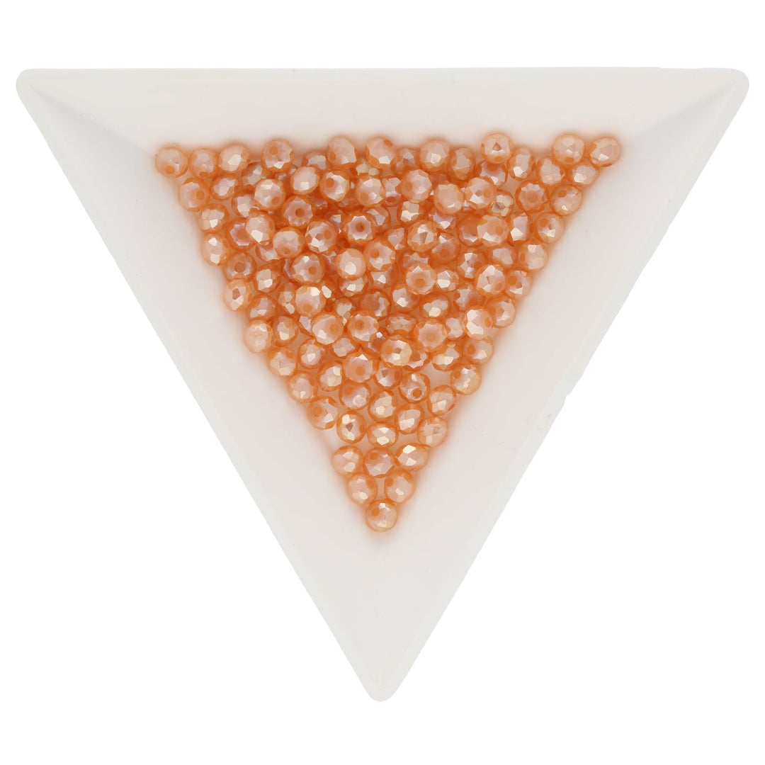 Rondellen aus facettiertem Glas 3.5x3 mm - Navajo White Pearl Luster - PerlineBeads