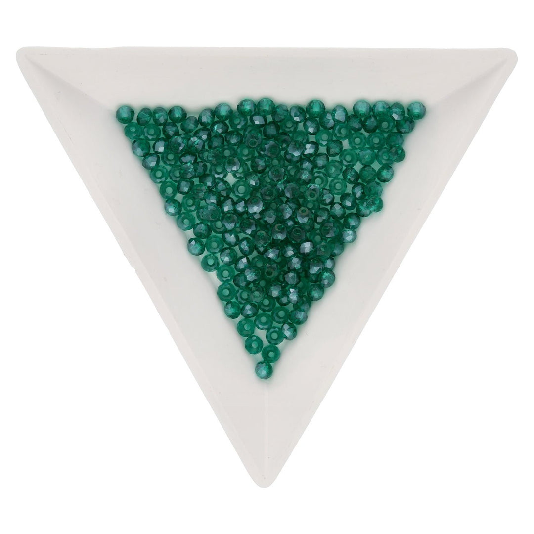 Rondellen aus facettiertem Glas 3x2 mm - Green - PerlineBeads