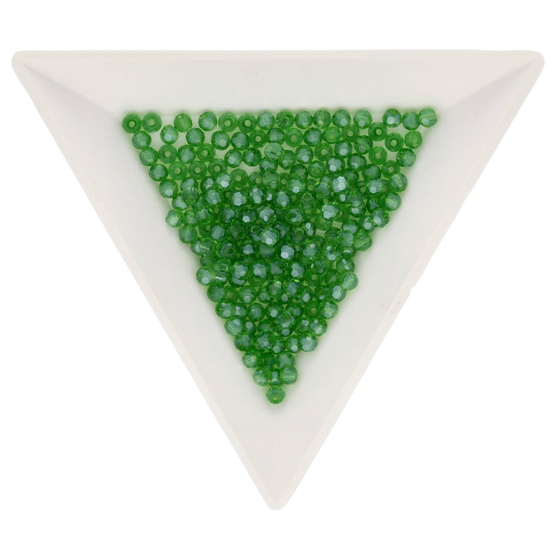 Rondellen aus facettiertem Glas 3x2 mm - Lime Green Pearl Luster - PerlineBeads