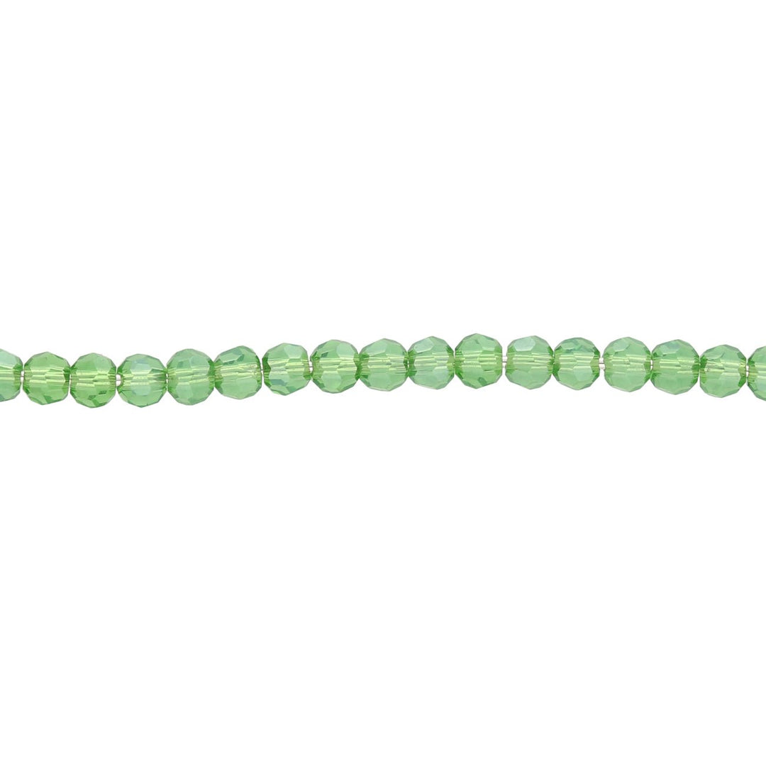 Rondellen aus facettiertem Glas 3x2 mm - Lime Green Pearl Luster - PerlineBeads