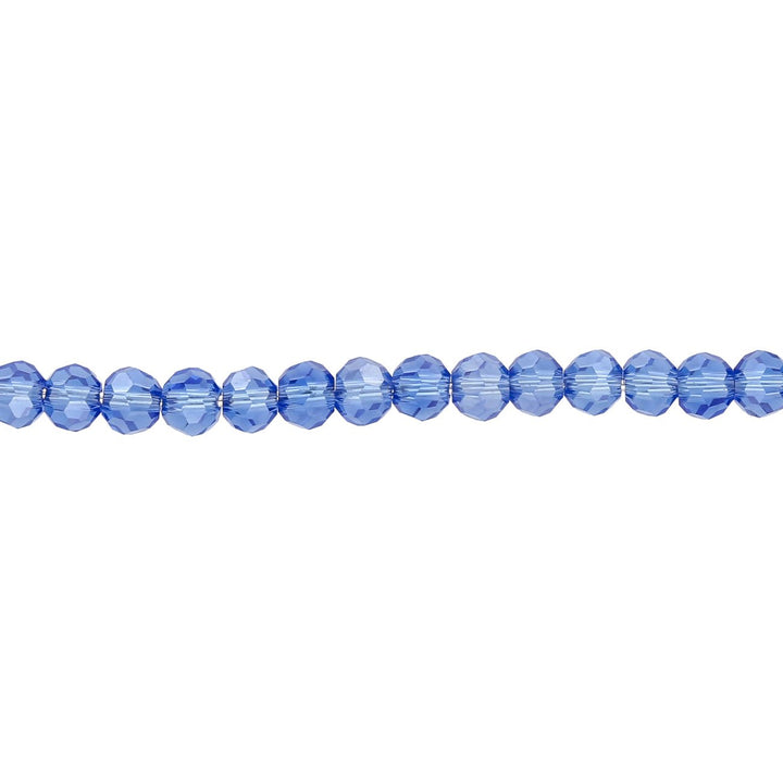 Rondellen aus facettiertem Glas 3x2 mm - Medium Blue Pearl Luster - PerlineBeads