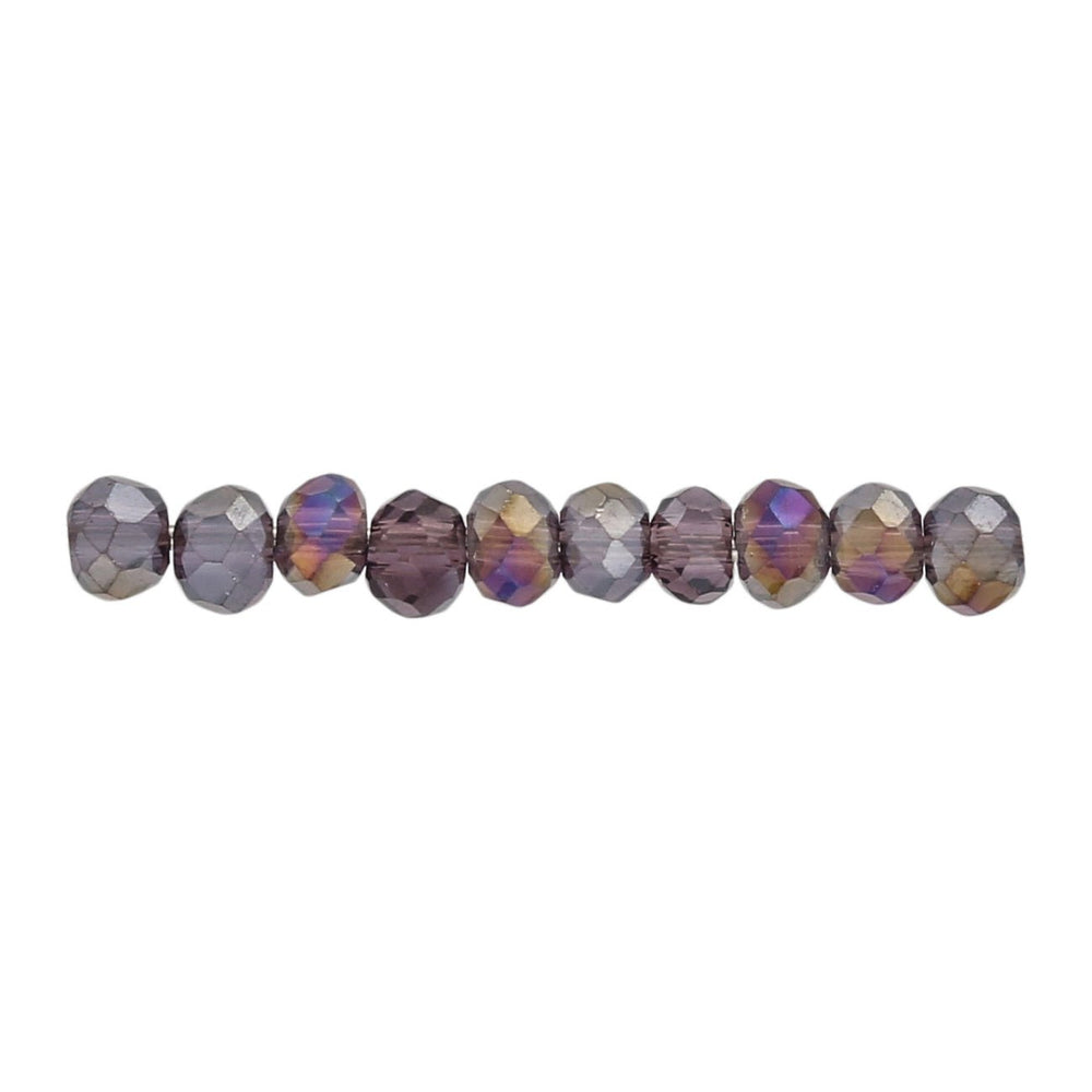 Rondellen aus facettiertem Glas 3x2 mm - Purple - PerlineBeads