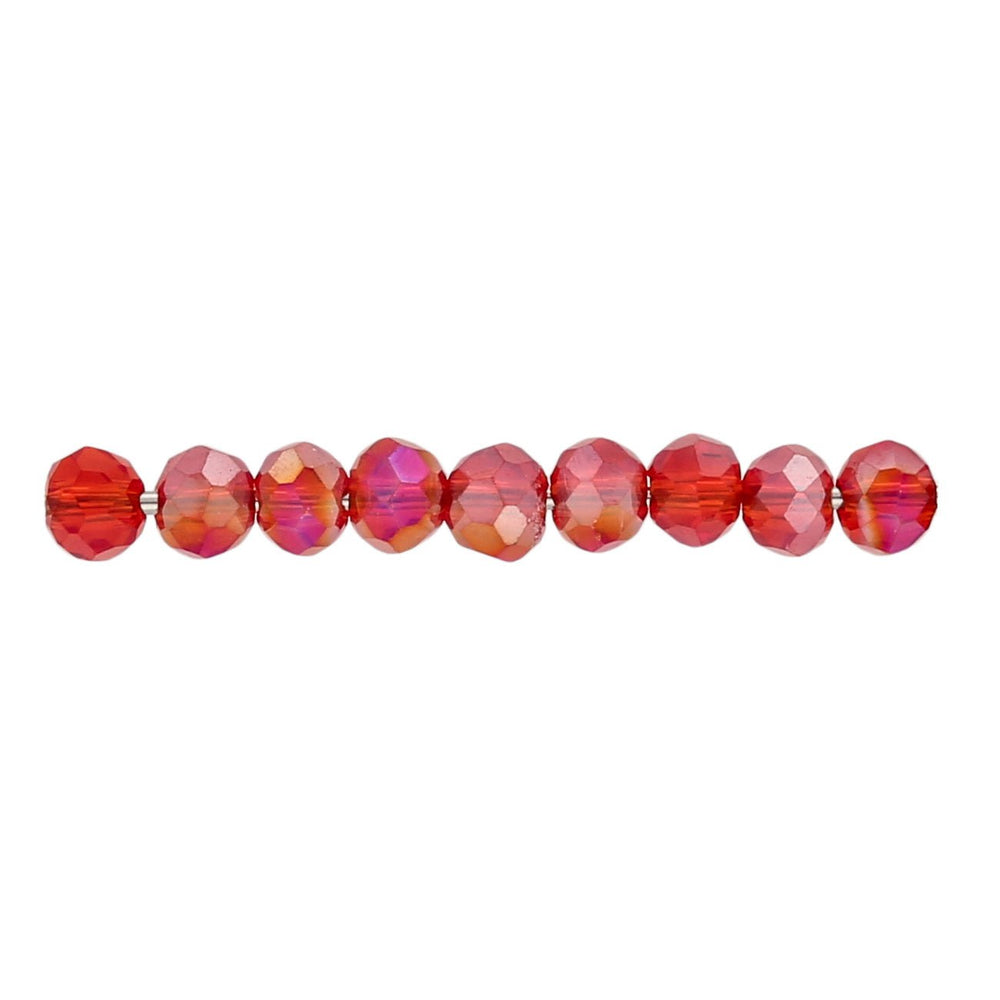 Rondellen aus facettiertem Glas 3x2 mm - Red - PerlineBeads