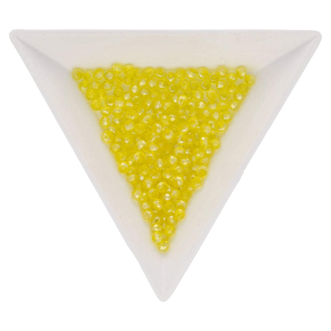 Rondellen aus facettiertem Glas 3x2 mm - Yellow - PerlineBeads