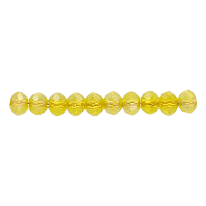 Rondellen aus facettiertem Glas 3x2 mm - Yellow - PerlineBeads