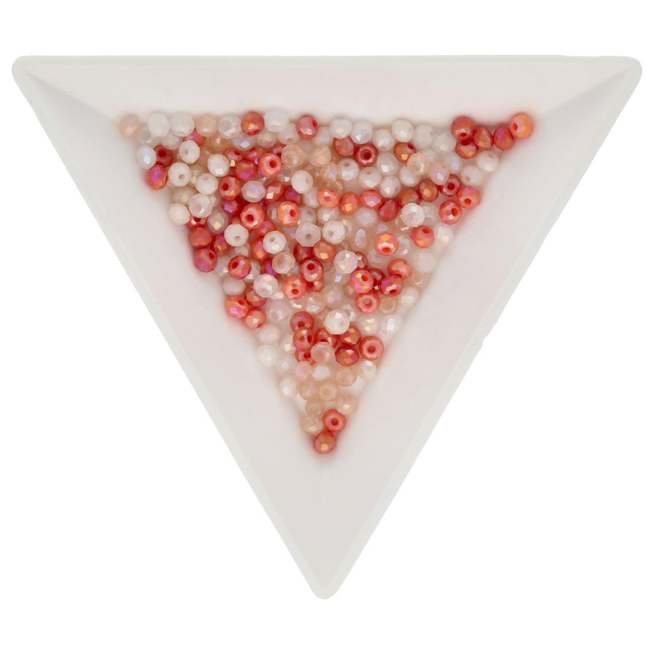 Rondellen aus facettiertem Glas 3x2,5 mm - Coral AB - PerlineBeads