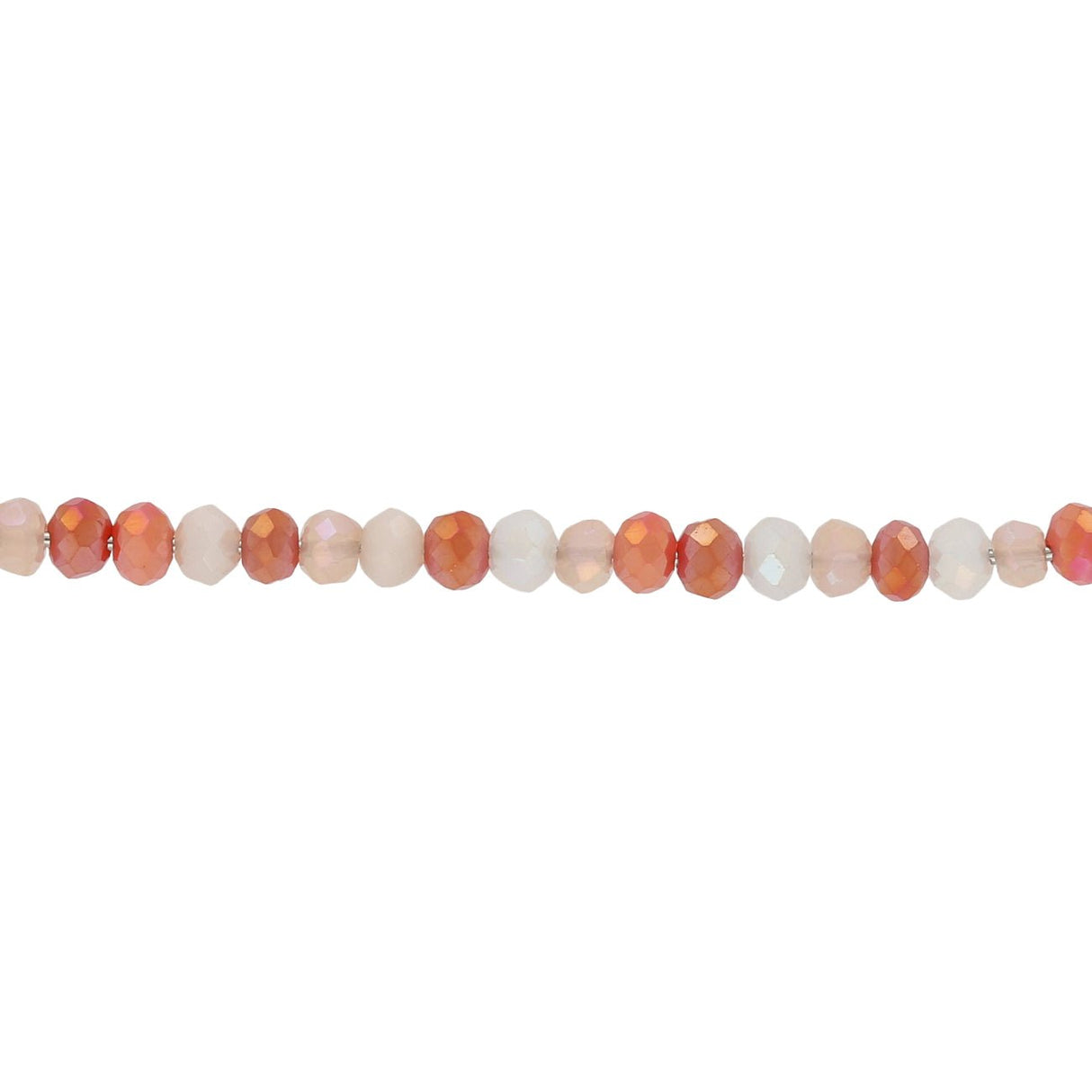 Rondellen aus facettiertem Glas 3x2,5 mm - Coral AB - PerlineBeads