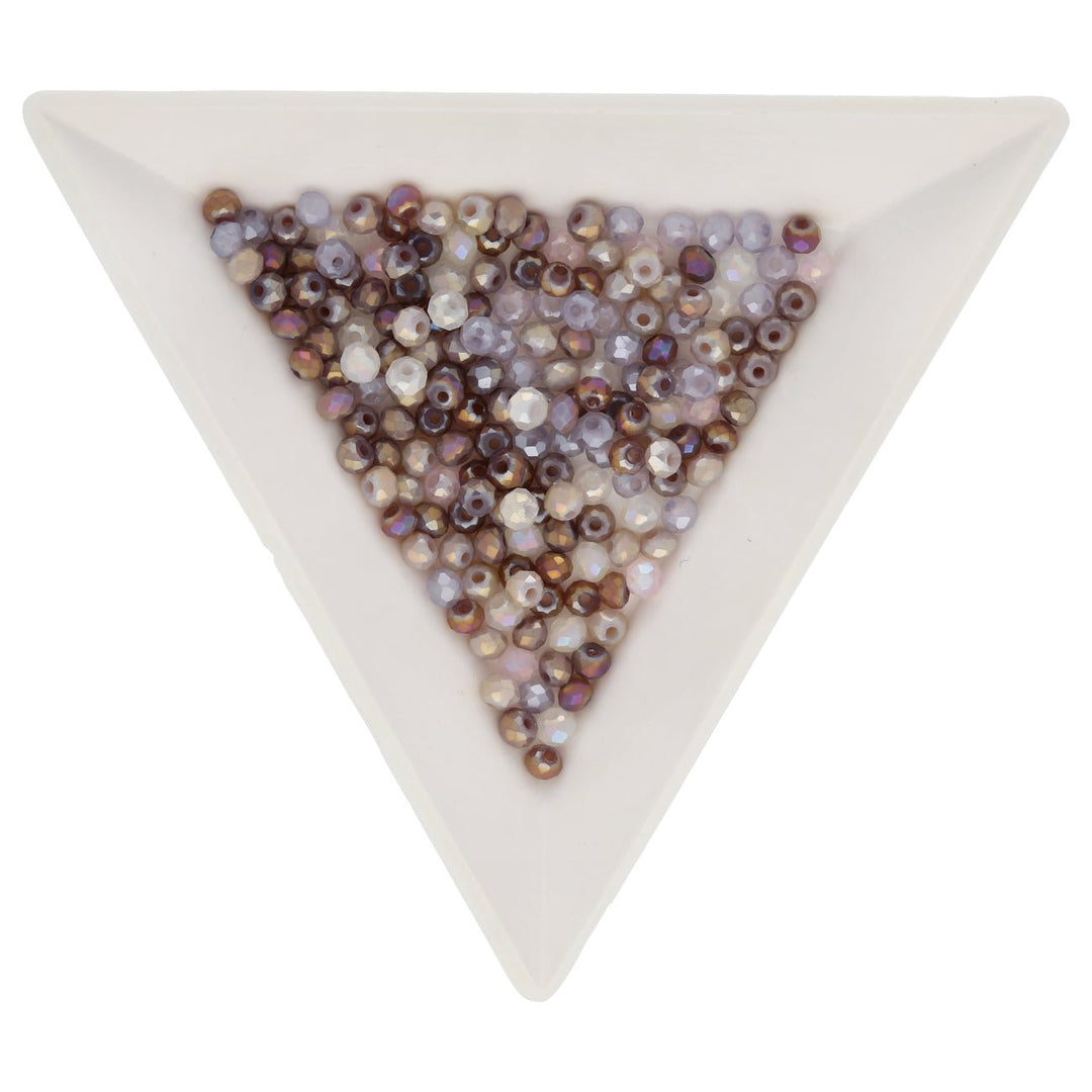 Rondellen aus facettiertem Glas 3x2,5 mm - Lavender Blush AB - PerlineBeads
