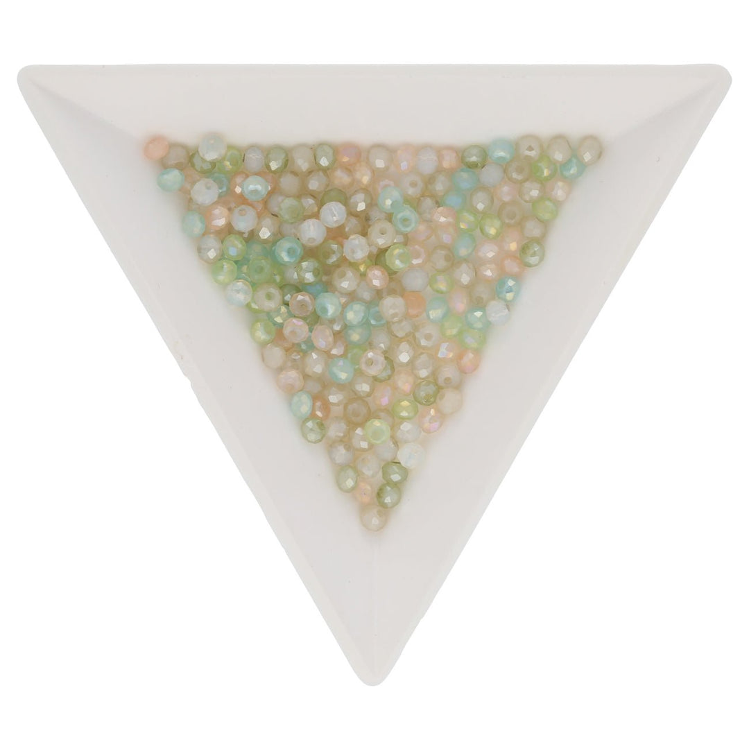 Rondellen aus facettiertem Glas 3x2,5 mm - Light Green AB Mix - PerlineBeads