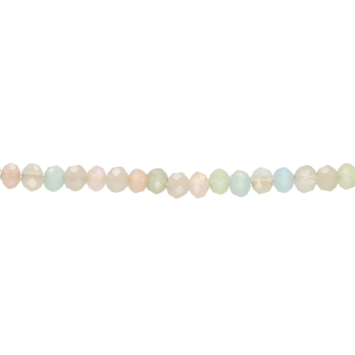 Rondellen aus facettiertem Glas 3x2,5 mm - Light Green AB Mix - PerlineBeads